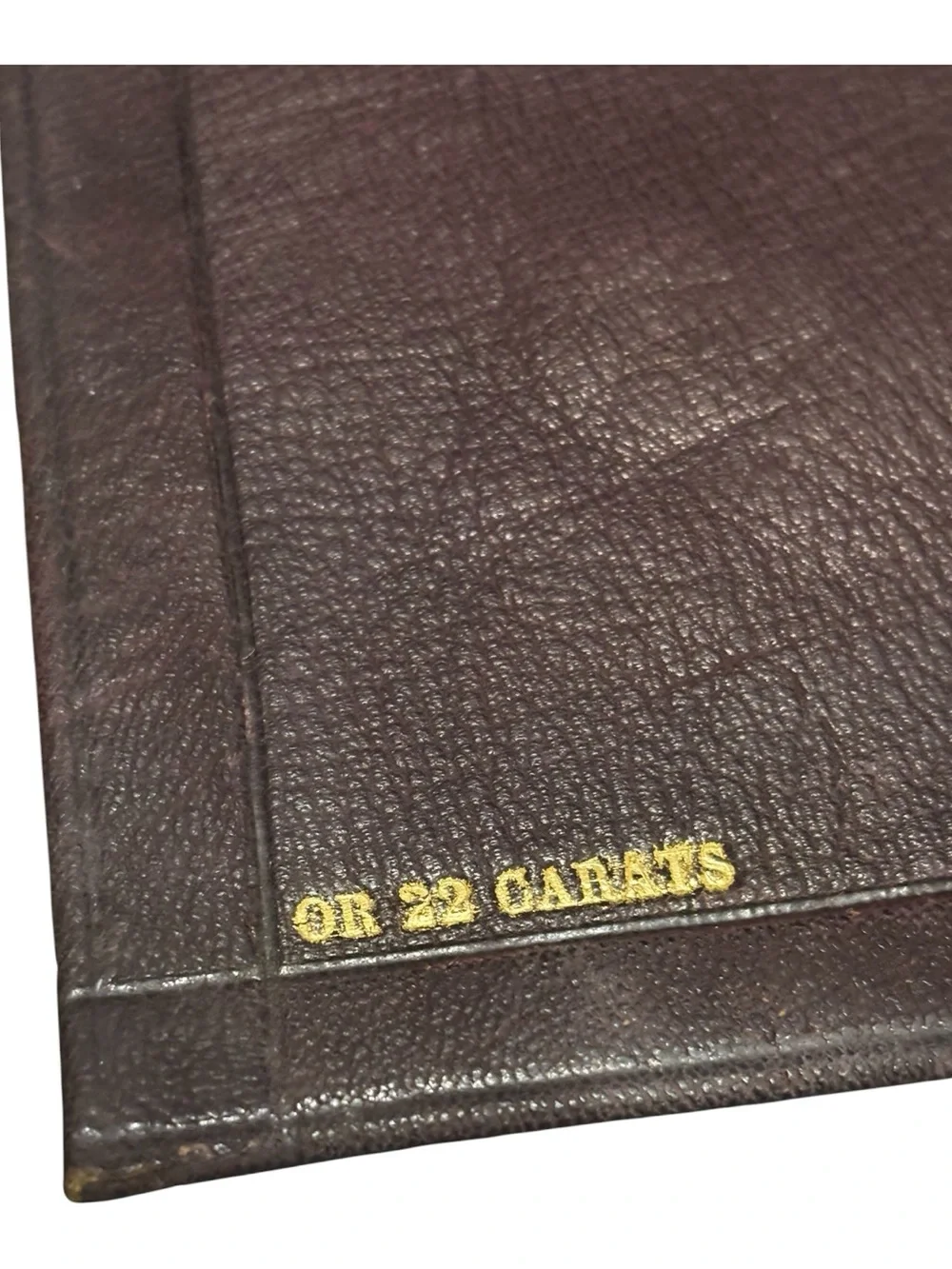 Vint Morocco OR 22 Carats Tooled Leather Writing Portfolio Folder 22 Karat Gold